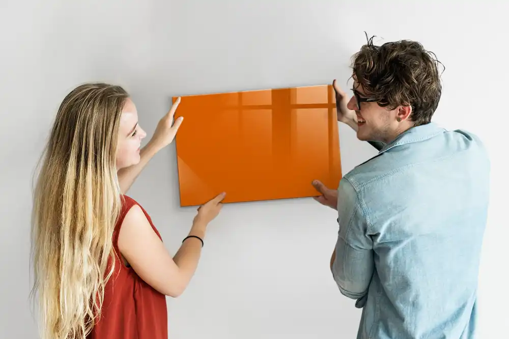Tableau en verre magnétique orange