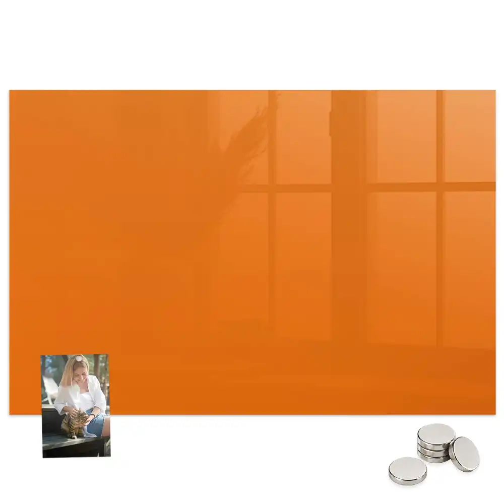 Tableau en verre magnétique orange