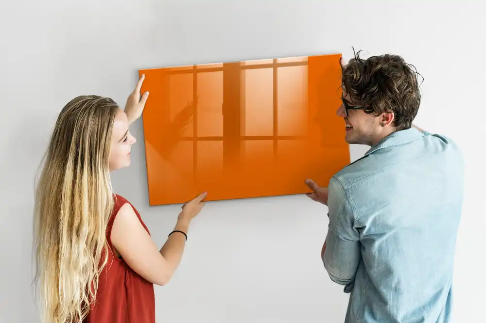 Tableau en verre magnétique orange
