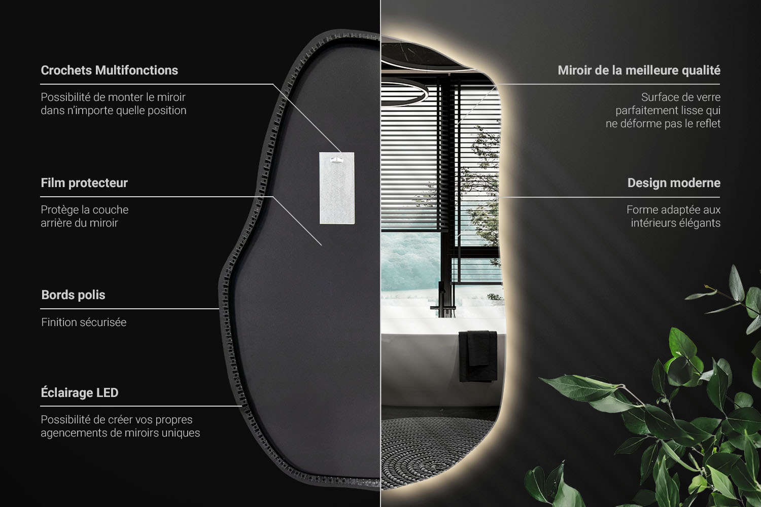 Informations techniques du miroir LED Głaz