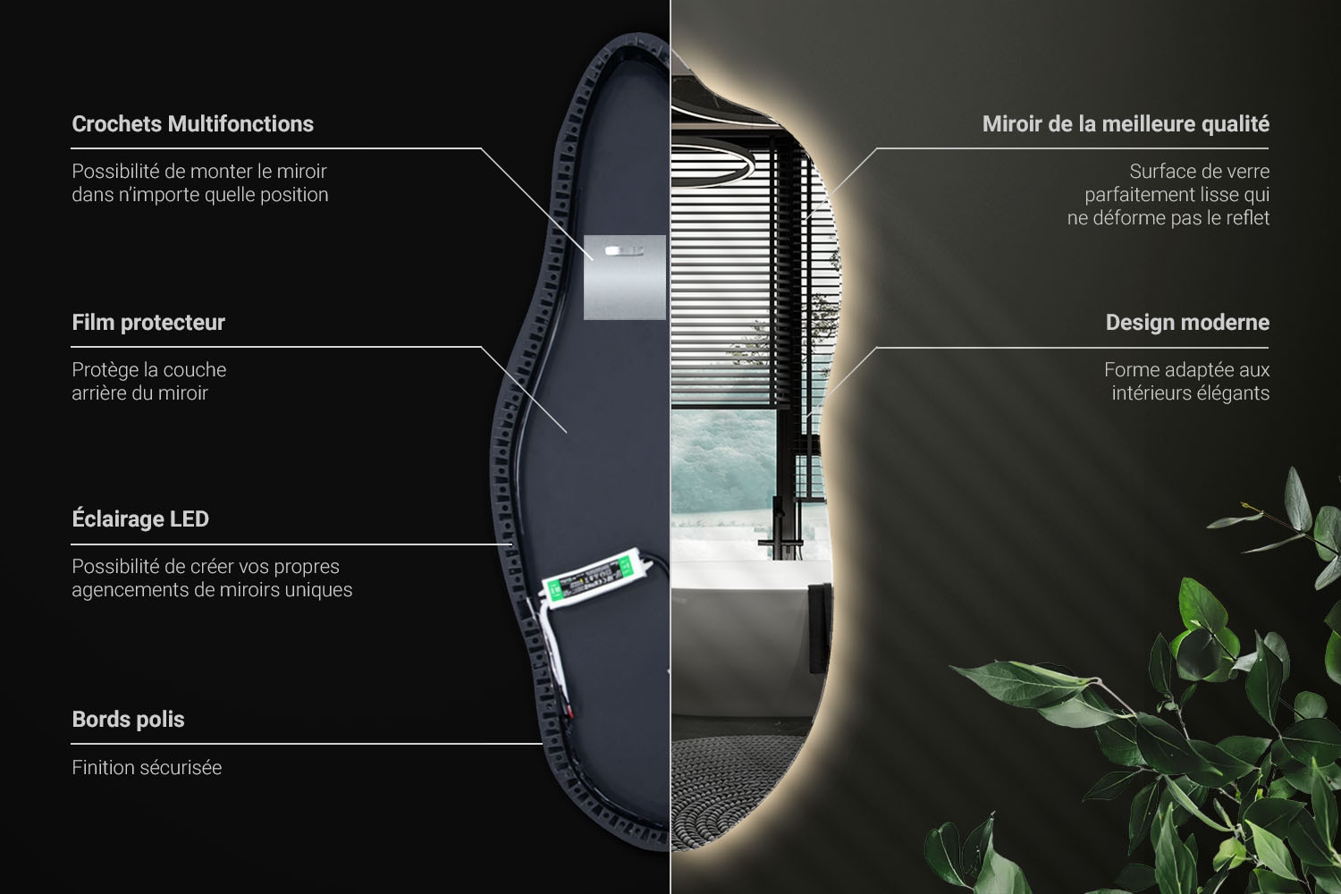 Informations techniques du miroir LED Barbapapa