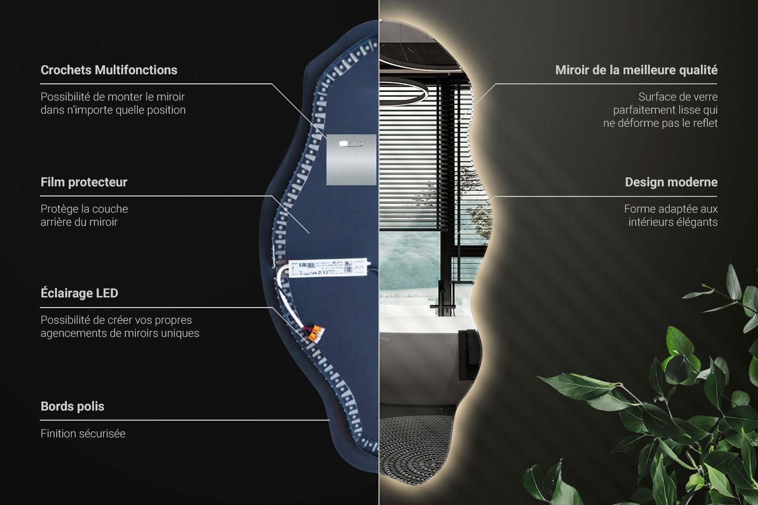 Informations techniques du miroir LED Barbapapa 1