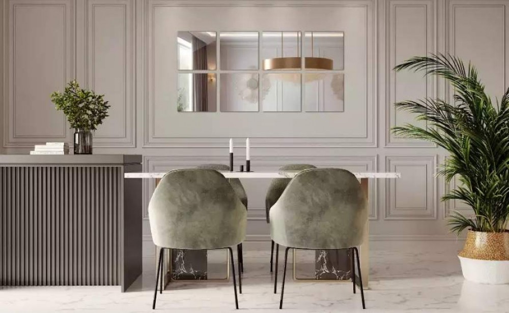 Miroirs collés au mur